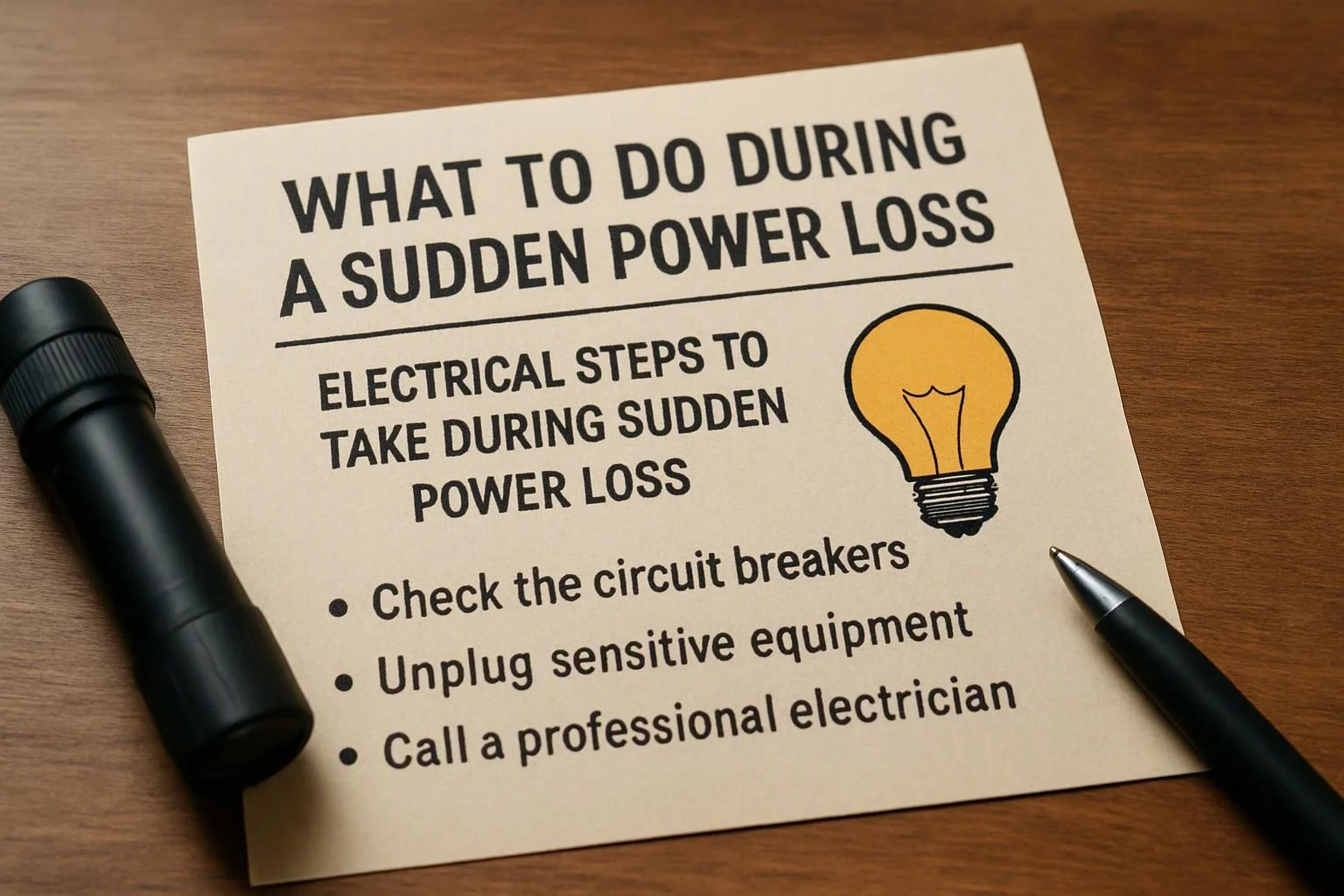 What to Do During a Sudden Power Loss